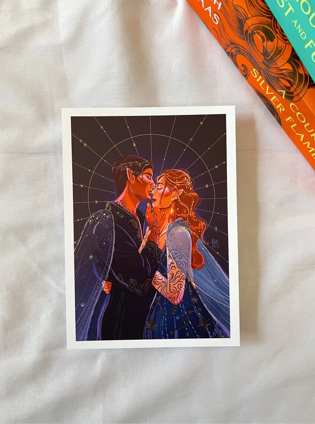 Feyre & Rhysand Gold Foil Print 5x7