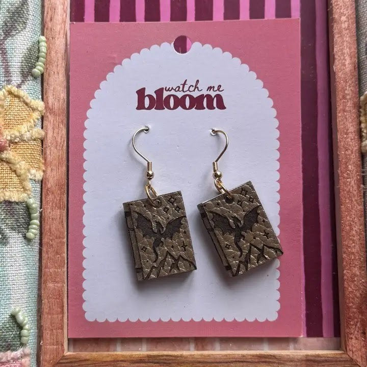 Dragon Leather Book | Polymer Clay Earrings