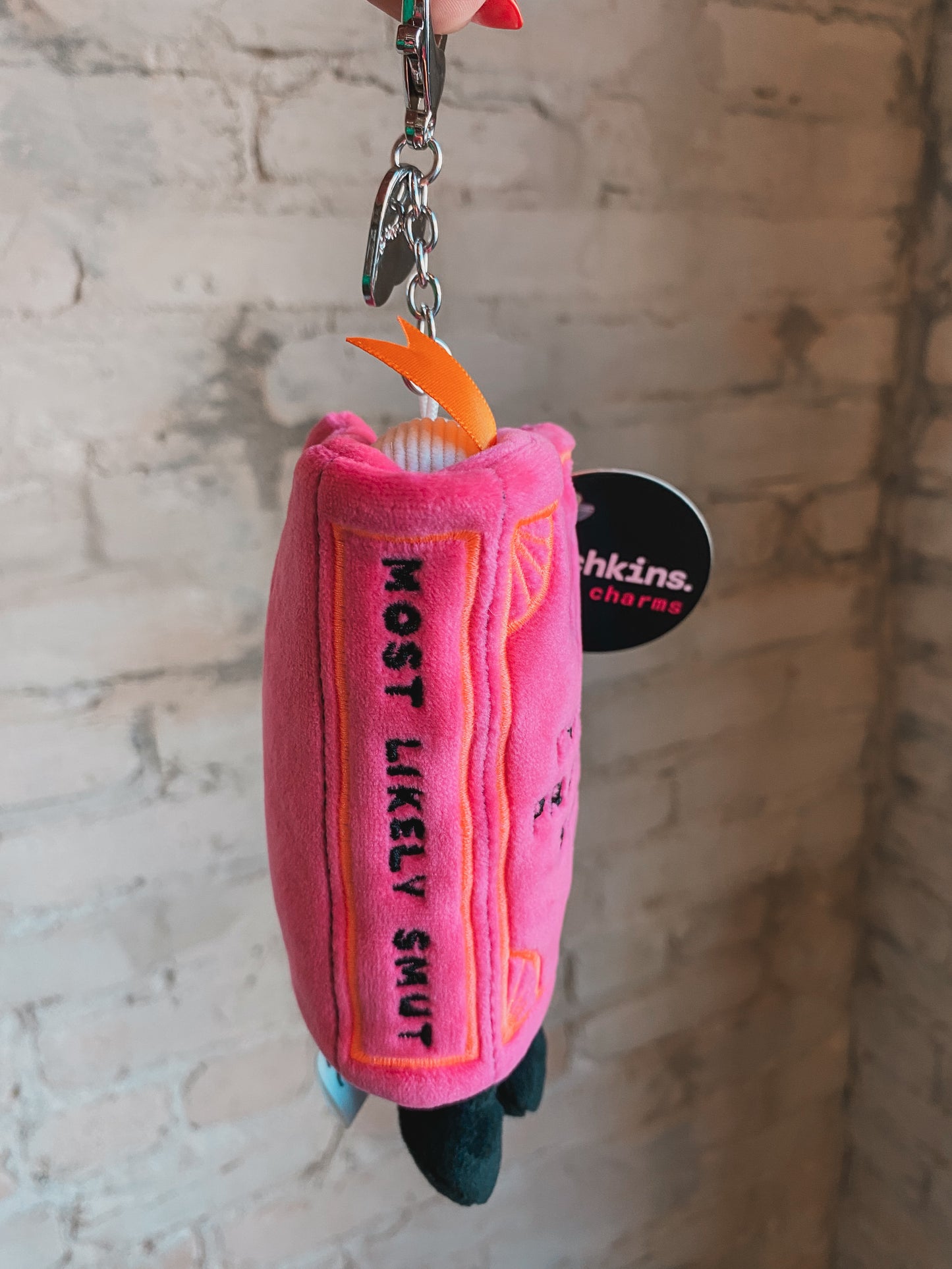 “There’s Probably Books in Here” plushie keychain
