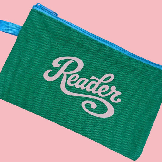 “Reader” mini zipper pouch